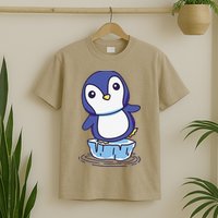Cute Penguin Standing On An Ice Floe T-Shirt