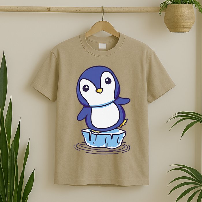 Cute Penguin Standing On An Ice Floe T-Shirt