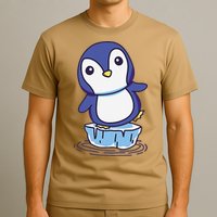 Cute Penguin Standing On An Ice Floe T-Shirt