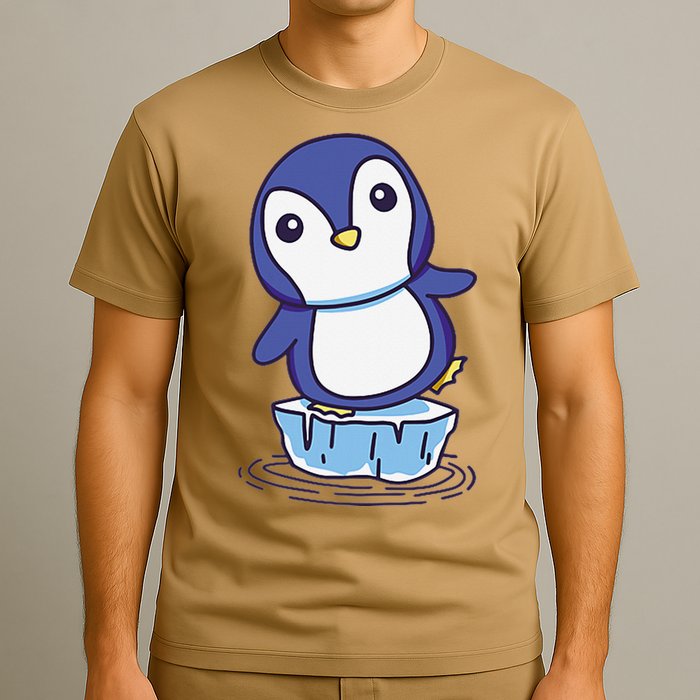Cute Penguin Standing On An Ice Floe T-Shirt