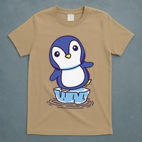 Cute Penguin Standing On An Ice Floe T-Shirt
