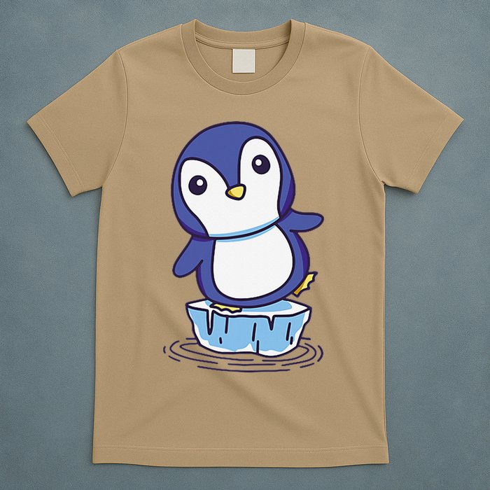 Cute Penguin Standing On An Ice Floe T-Shirt
