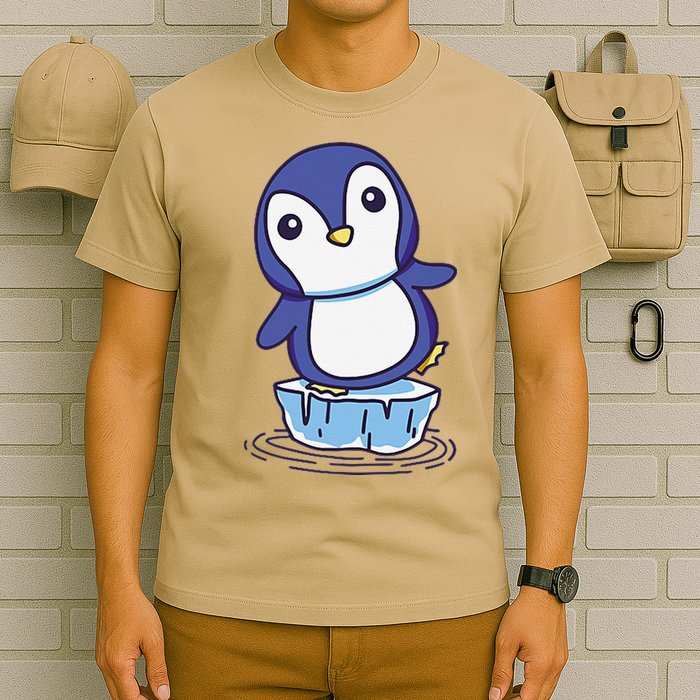 Cute Penguin Standing On An Ice Floe T-Shirt