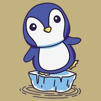 Cute Penguin Standing On An Ice Floe T-Shirt