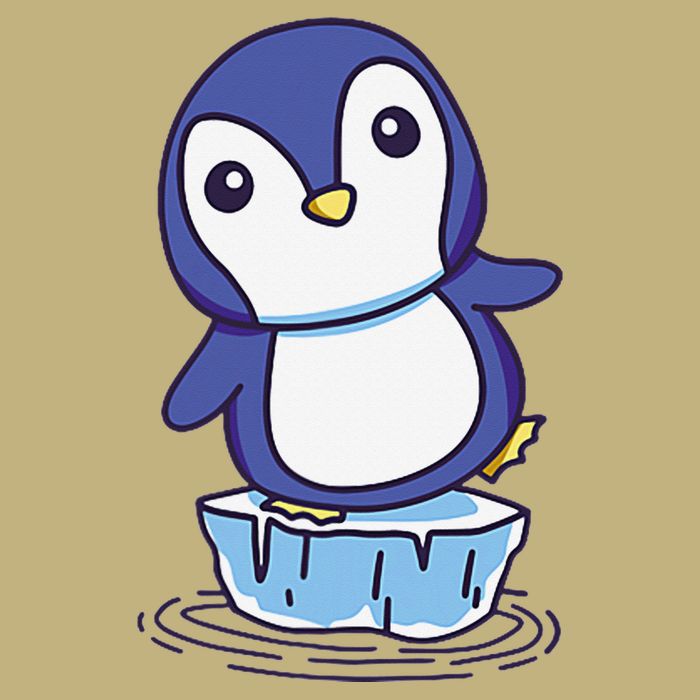 Cute Penguin Standing On An Ice Floe T-Shirt