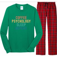 Coffee Psychology Sleep Repeat Funny Psychology &Amp; Coffee Gift Long Sleeve Pajama Set