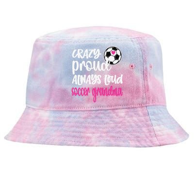 Crazy Proud Soccer Grandma Soccer Player Grandmother Tie-Dyed Bucket Hat