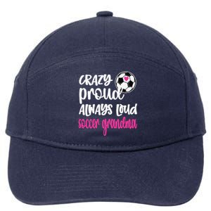 Crazy Proud Soccer Grandma Soccer Player Grandmother 7-Panel Snapback Hat