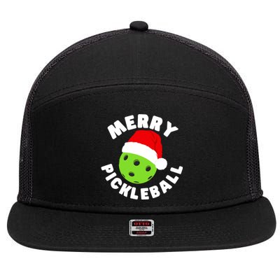 Christmas Pickleball Santa Hat Pickleball Player Xmas Gift 7 Panel Mesh Trucker Snapback Hat