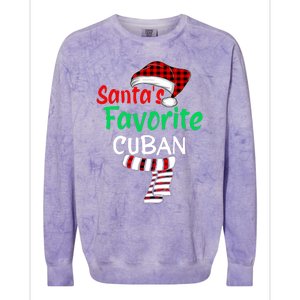 Christmas Pajamas Santa Claus Santas Favorite Cuban Colorblast Crewneck Sweatshirt