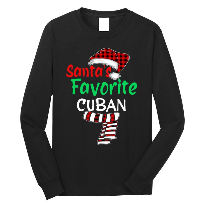 Christmas Pajamas Santa Claus Santas Favorite Cuban Long Sleeve Shirt