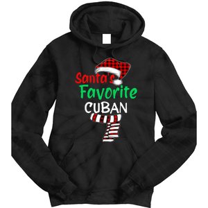 Christmas Pajamas Santa Claus Santas Favorite Cuban Tie Dye Hoodie