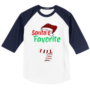 Christmas Pajamas Santa Claus Santas Favorite Cuban Baseball Sleeve Shirt