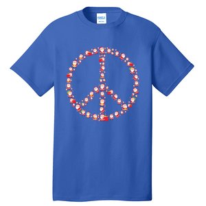 Christmas Peace Sign Santa Claus Retro Hippie Happy Holidays Gift Tall T-Shirt