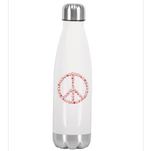 Christmas Peace Sign Santa Claus Retro Hippie Happy Holidays Gift Stainless Steel Insulated Water Bottle