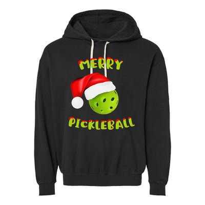 Christmas Pickleball Santa Hat Pickleball Player Winter Dink Garment-Dyed Fleece Hoodie
