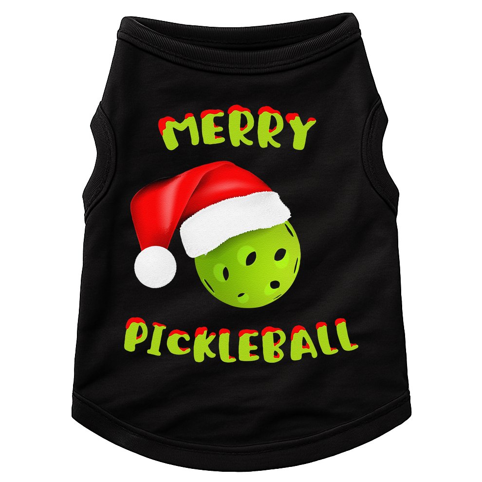Christmas Pickleball Santa Hat Pickleball Player Winter Dink Doggie Tank