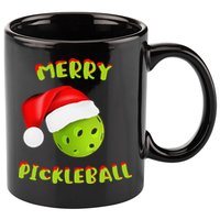 Christmas Pickleball Santa Hat Pickleball Player Winter Dink 11oz C Handle Ceramic Mug