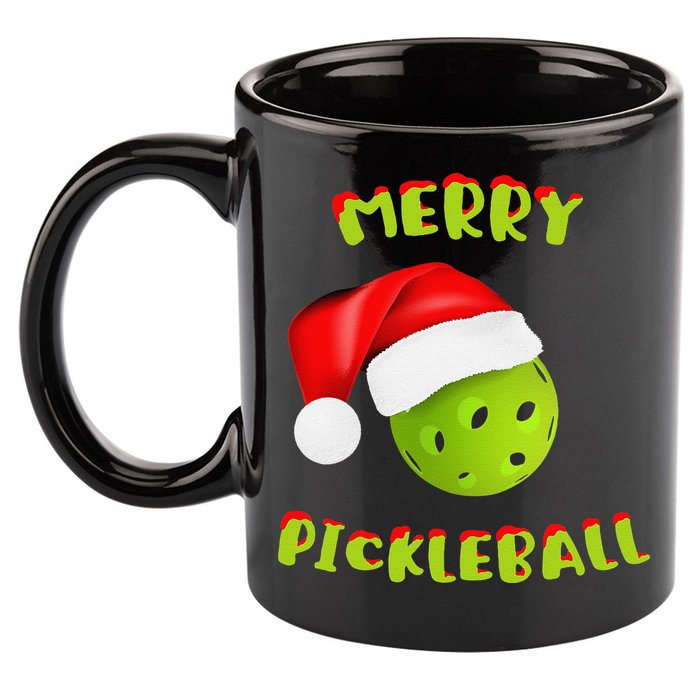 Christmas Pickleball Santa Hat Pickleball Player Winter Dink 11oz C Handle Ceramic Mug