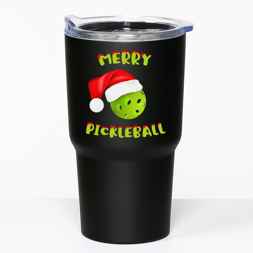 Christmas Pickleball Santa Hat Pickleball Player Winter Dink Tumbler