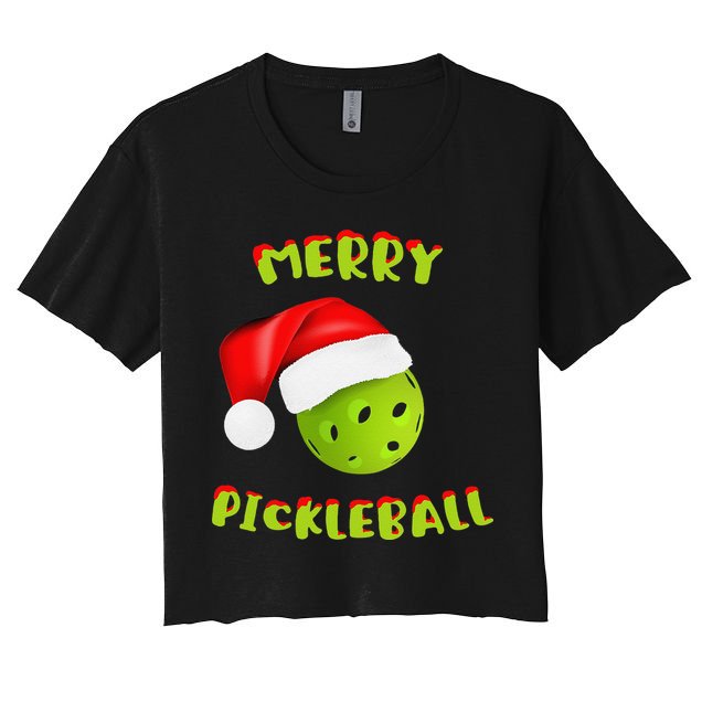 Christmas Pickleball Santa Hat Pickleball Player Winter Dink Crop Top