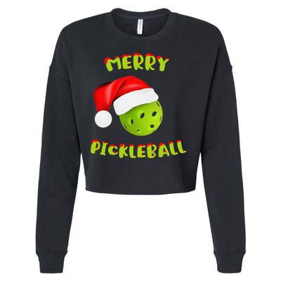 Christmas Pickleball Santa Hat Pickleball Player Winter Dink Cropped Pullover Crew