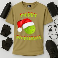 Christmas Pickleball Santa Hat Pickleball Player Winter Dink Cooling Performance Crew T-Shirt
