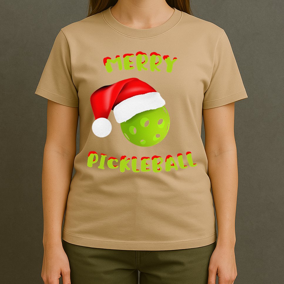 Christmas Pickleball Santa Hat Pickleball Player Winter Dink T-Shirt