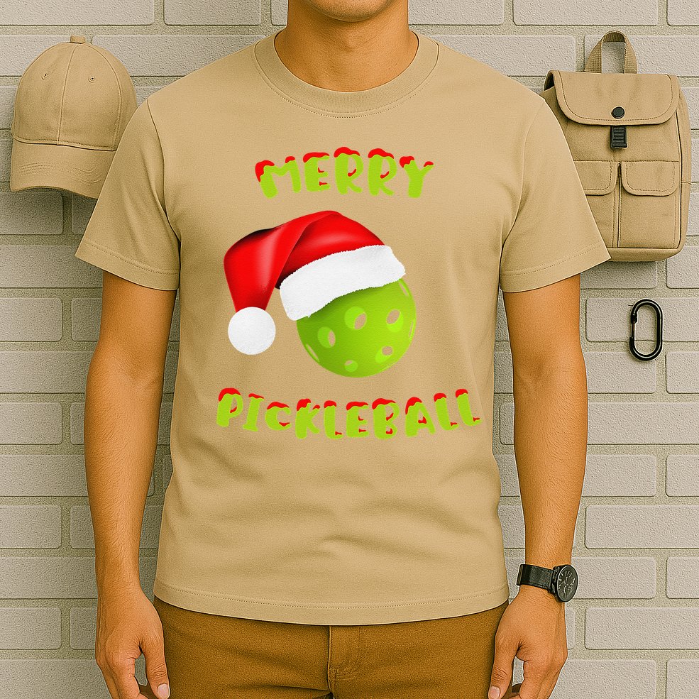 Christmas Pickleball Santa Hat Pickleball Player Winter Dink T-Shirt