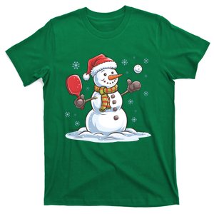 Christmas Pickleball Snowman Funny Xmas Pickleball Player Gift T-Shirt