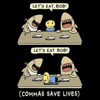 Commas Punctuation Shark Lets Eat Funny English Grammar Drawstring Bag