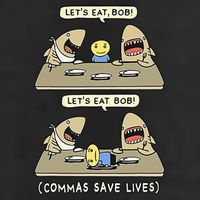 Commas Punctuation Shark Lets Eat Funny English Grammar Hat
