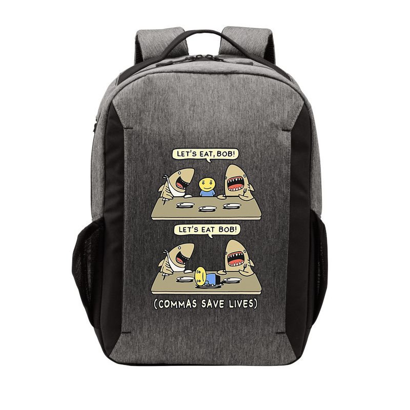 Commas Punctuation Shark Lets Eat Funny English Grammar Vector Backpack