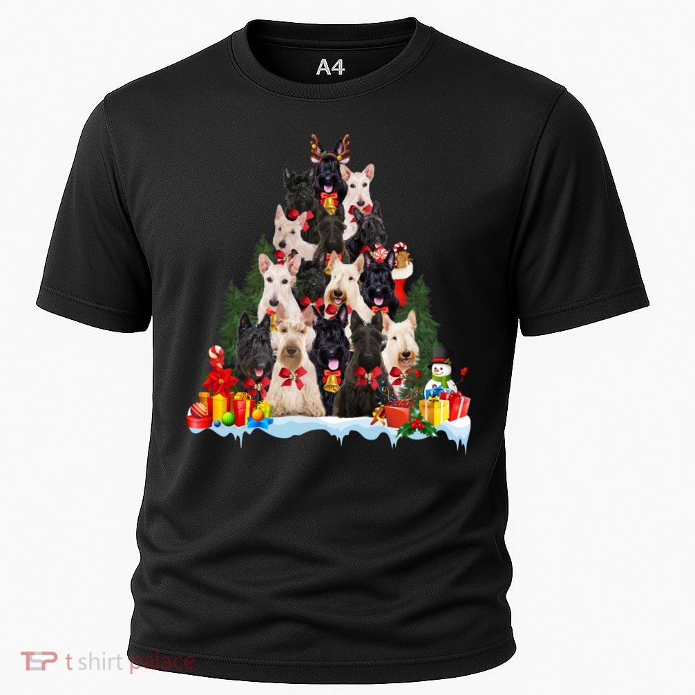 Christmas Pajama Scottish Terrier Xmas Tree Funny Gift Dog Lovers Cool Gift Performance Shirt