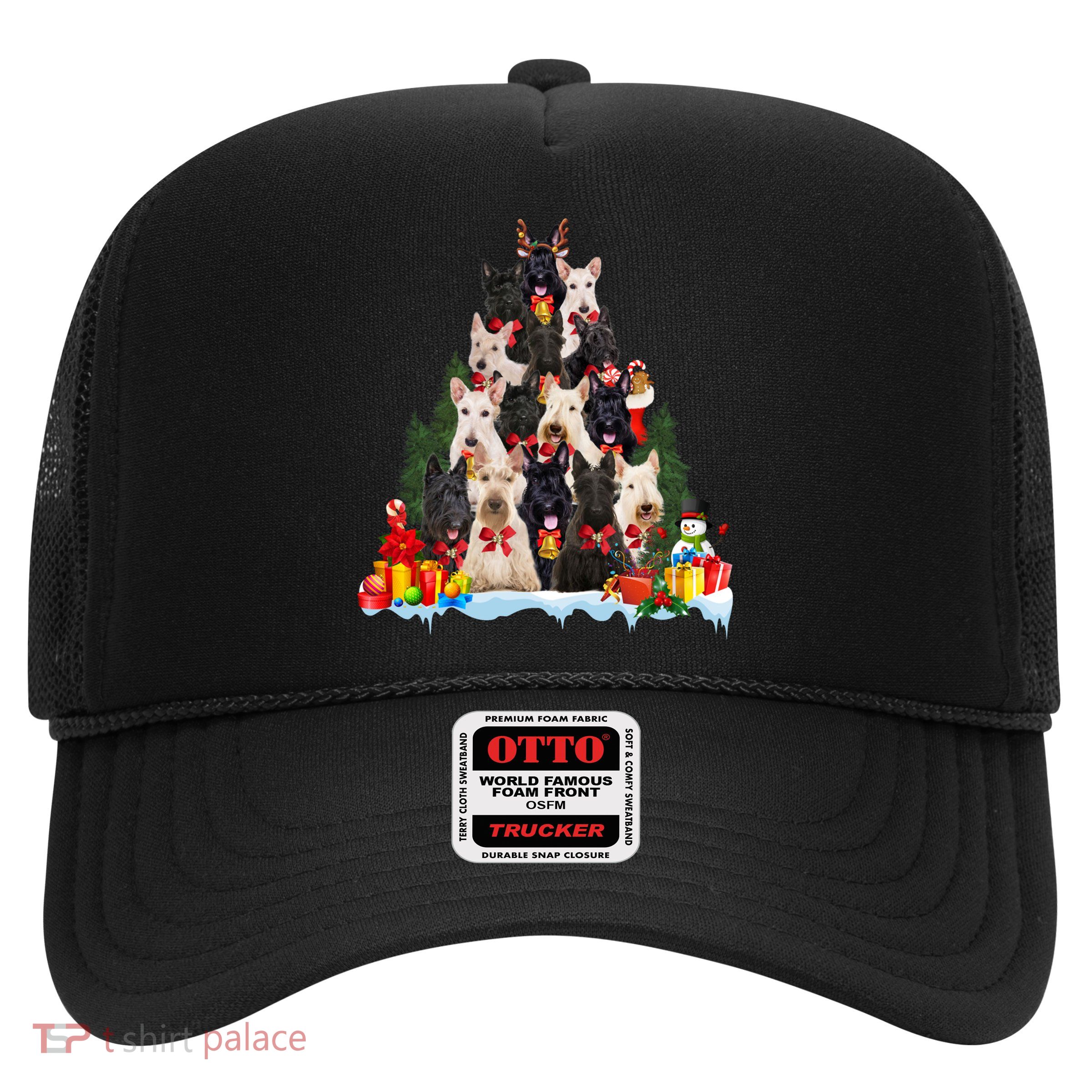 Christmas Pajama Scottish Terrier Xmas Tree Funny Gift Dog Lovers Cool Gift Trucker Hat