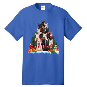 Christmas Pajama Scottish Terrier Xmas Tree Funny Gift Dog Lovers Cool Gift Tall T-Shirt