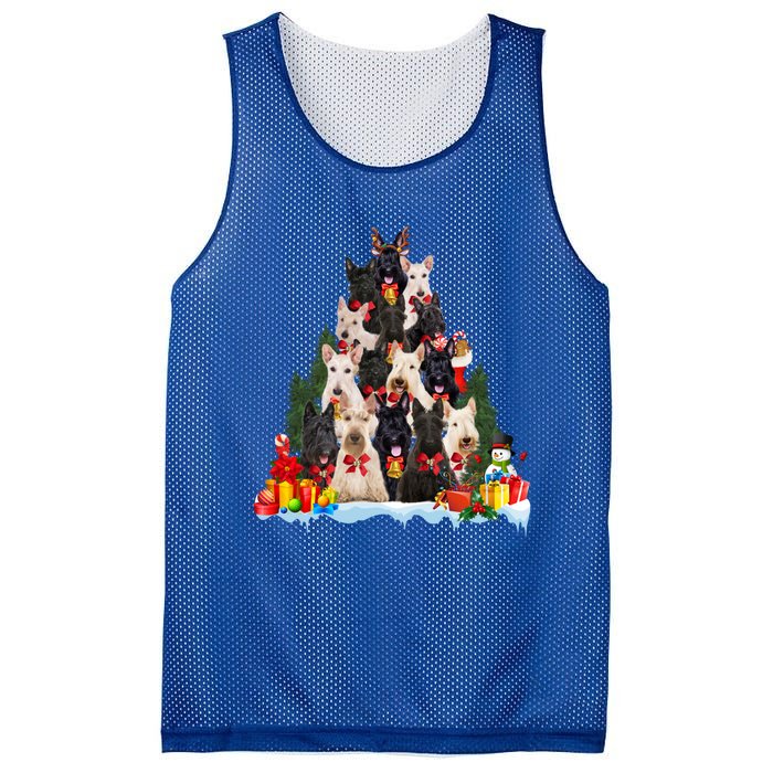 Christmas Pajama Scottish Terrier Xmas Tree Funny Gift Dog Lovers Cool Gift Mesh Reversible Basketball Jersey Tank