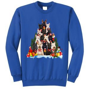 Christmas Pajama Scottish Terrier Xmas Tree Funny Gift Dog Lovers Cool Gift Tall Sweatshirt