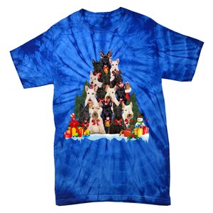 Christmas Pajama Scottish Terrier Xmas Tree Funny Gift Dog Lovers Cool Gift Tie-Dye T-Shirt