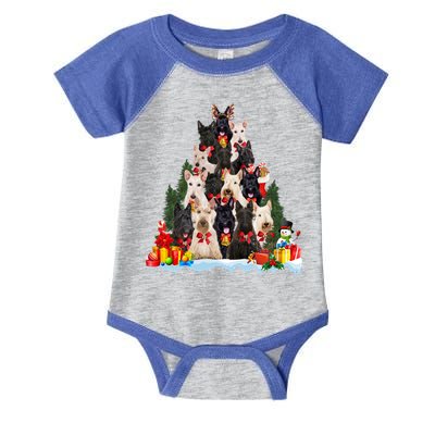 Christmas Pajama Scottish Terrier Xmas Tree Funny Gift Dog Lovers Cool Gift Infant Baby Jersey Bodysuit