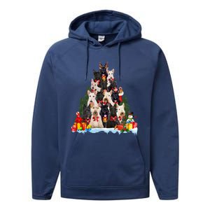 Christmas Pajama Scottish Terrier Xmas Tree Funny Gift Dog Lovers Cool Gift Performance Fleece Hoodie