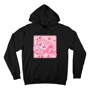 Cute Pink Strawberry Milk Snake Kawaii Ball Python Hoodie