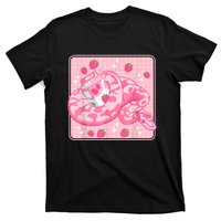 Cute Pink Strawberry Milk Snake Kawaii Ball Python T-Shirt