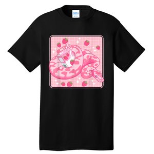 Cute Pink Strawberry Milk Snake Kawaii Ball Python Tall T-Shirt