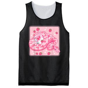 Cute Pink Strawberry Milk Snake Kawaii Ball Python Mesh Reversible Basketball Jersey Tank