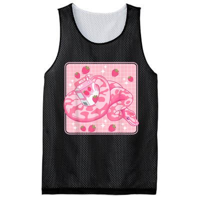 Cute Pink Strawberry Milk Snake Kawaii Ball Python Mesh Reversible Basketball Jersey Tank
