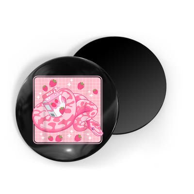 Cute Pink Strawberry Milk Snake Kawaii Ball Python Magnet