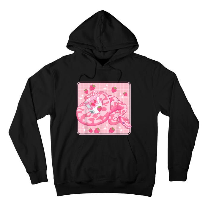 Cute Pink Strawberry Milk Snake Kawaii Ball Python Tall Hoodie