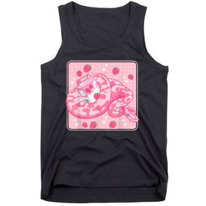 Cute Pink Strawberry Milk Snake Kawaii Ball Python Tank Top