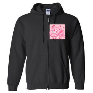 Cute Pink Strawberry Milk Snake Kawaii Ball Python Full Zip Hoodie